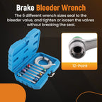 7pc Brake Clutch Oil Bleeder Wrench Kit 12 Point Socket 7-12mm