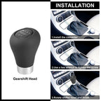 5-Speed Gear Shift Knob for BMW 1/3/5/6 Series - Black/Silver Tone