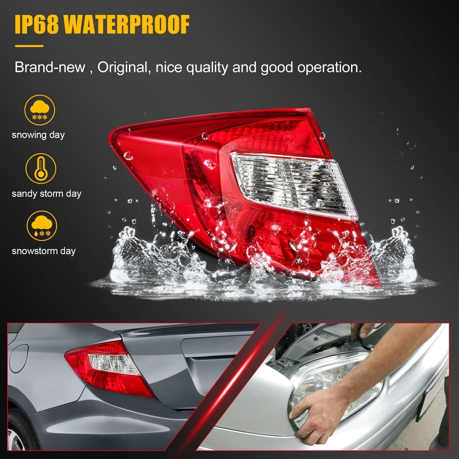 Left Tail Light Assembly for Honda Civic Sedan (2012)