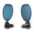 Set of 2 Rear View Side Mirrors for Motorcycle (7/8" Handle Bar End) Black Aluminum