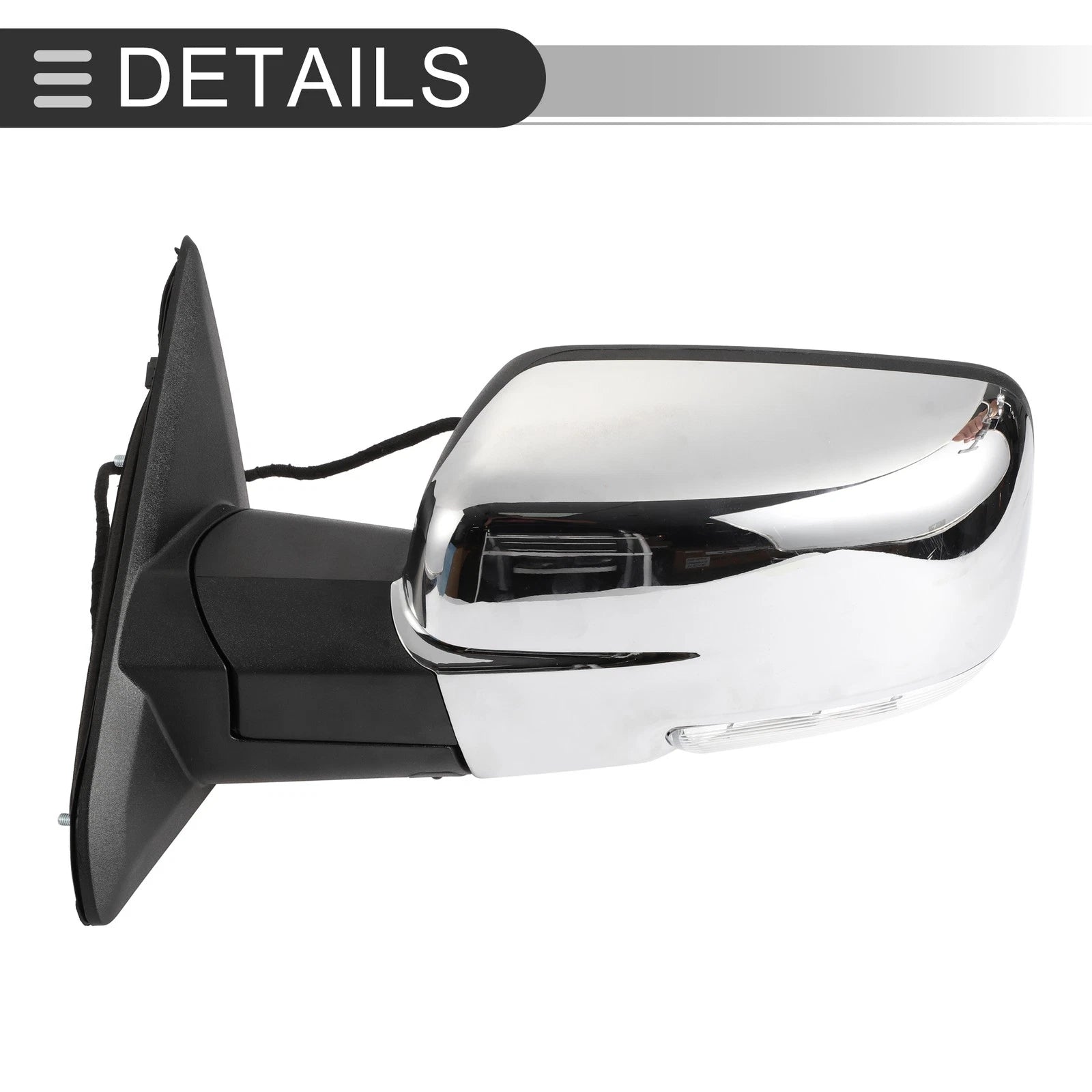 Tow Mirrors for Dodge Ram 1500 (1 Pair, Turn Signal Lights, Silver Tone)
