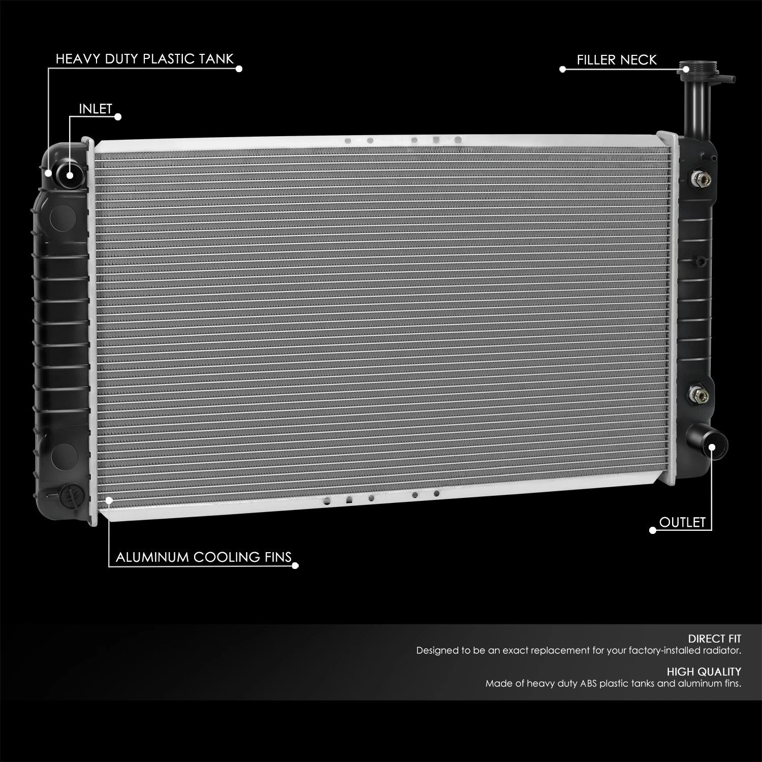 Aluminum Core Racing Radiator DPI2712 for Chevrolet Express/Savana 1500/2500 (2003–2005)