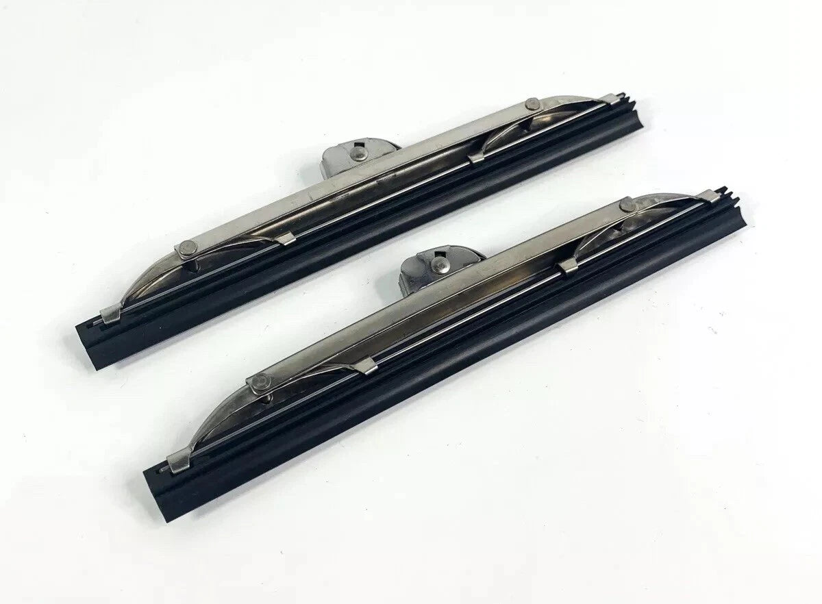 Front Windshield Wiper Blades 6in Polished Stainless Steel for Pair (Ford)