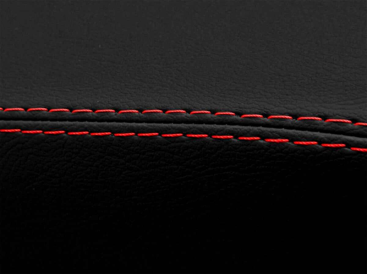 Leather Console Lid Armrest Cover for Ford Edge (2007–2010) Red Stitch