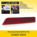 Left Rear Bumper Reflector for Chevrolet Equinox (2010–2017)