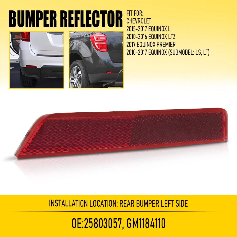 Left Rear Bumper Reflector for Chevrolet Equinox (2010–2017)
