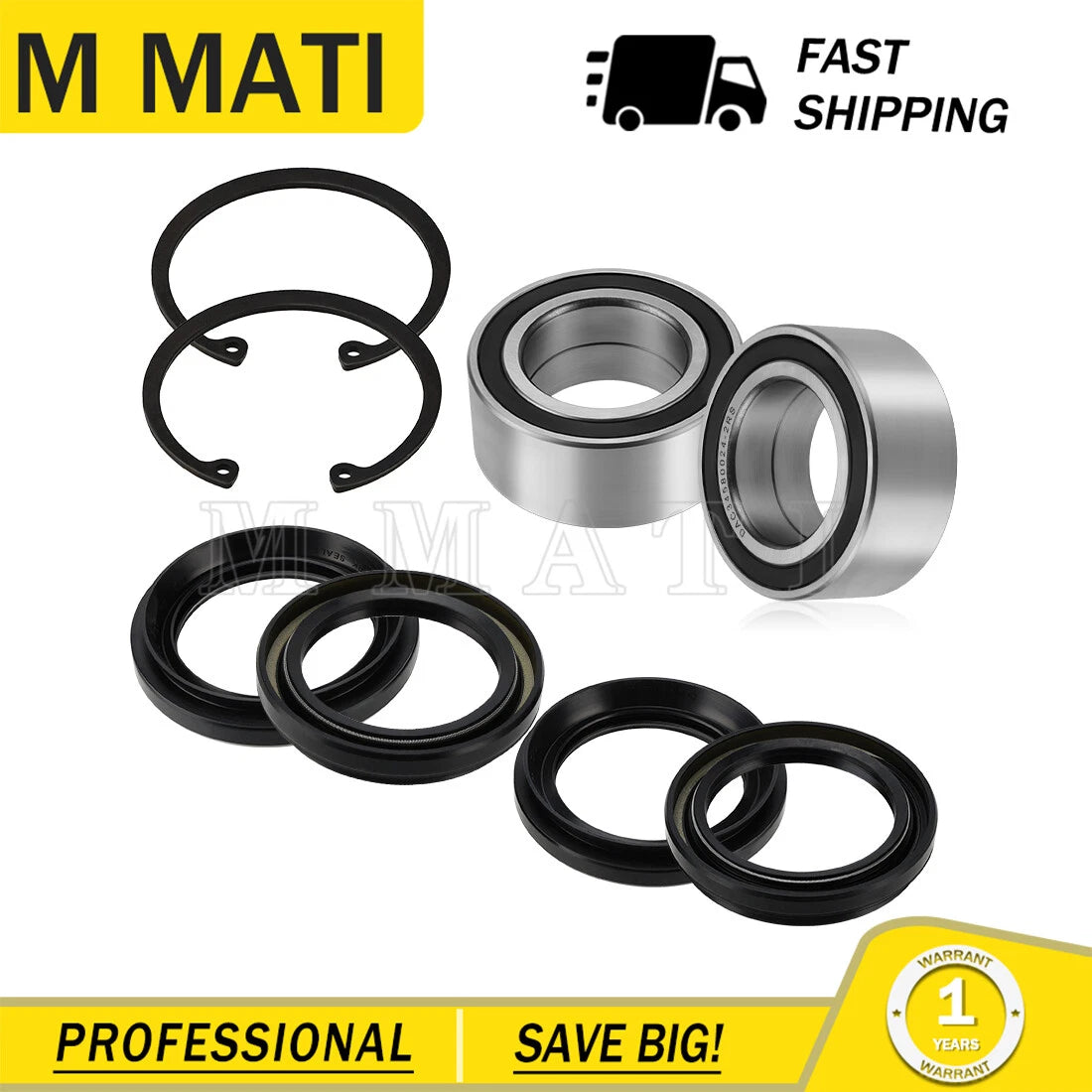 Rear Wheel Bearings & Seals Kit for Honda Rincon 680 TRX680FGA (2006–2009)