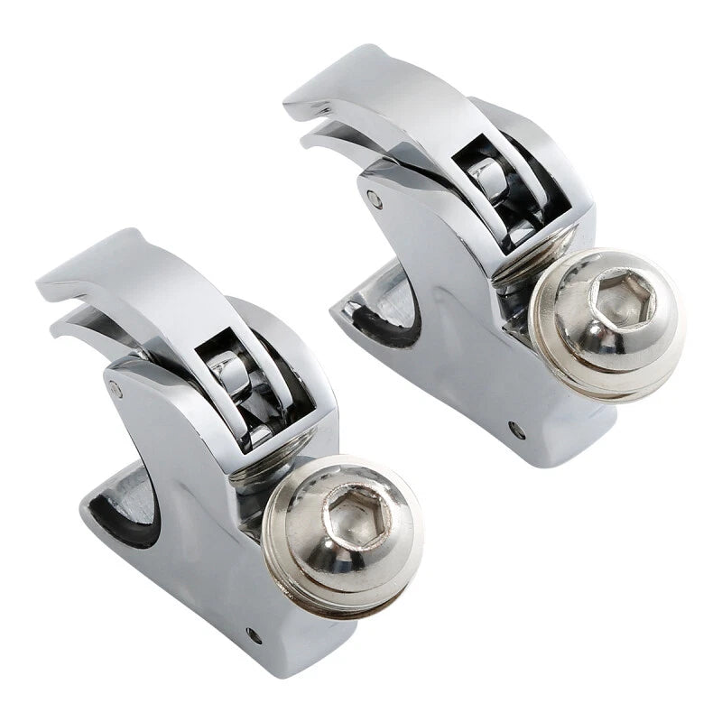2X Chrome 39mm Forks Quick Release Windshield Clamps for Harley Dyna Sportster