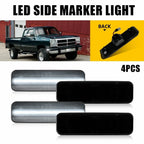 Set of 4 White LED Front + Rear Side Marker Lights for Dodge Charger (1972–1974, 1984–1987)