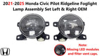 Foglight Lamp Assembly Set Left & Right for Honda Civic Pilot Ridgeline (2021–2025)