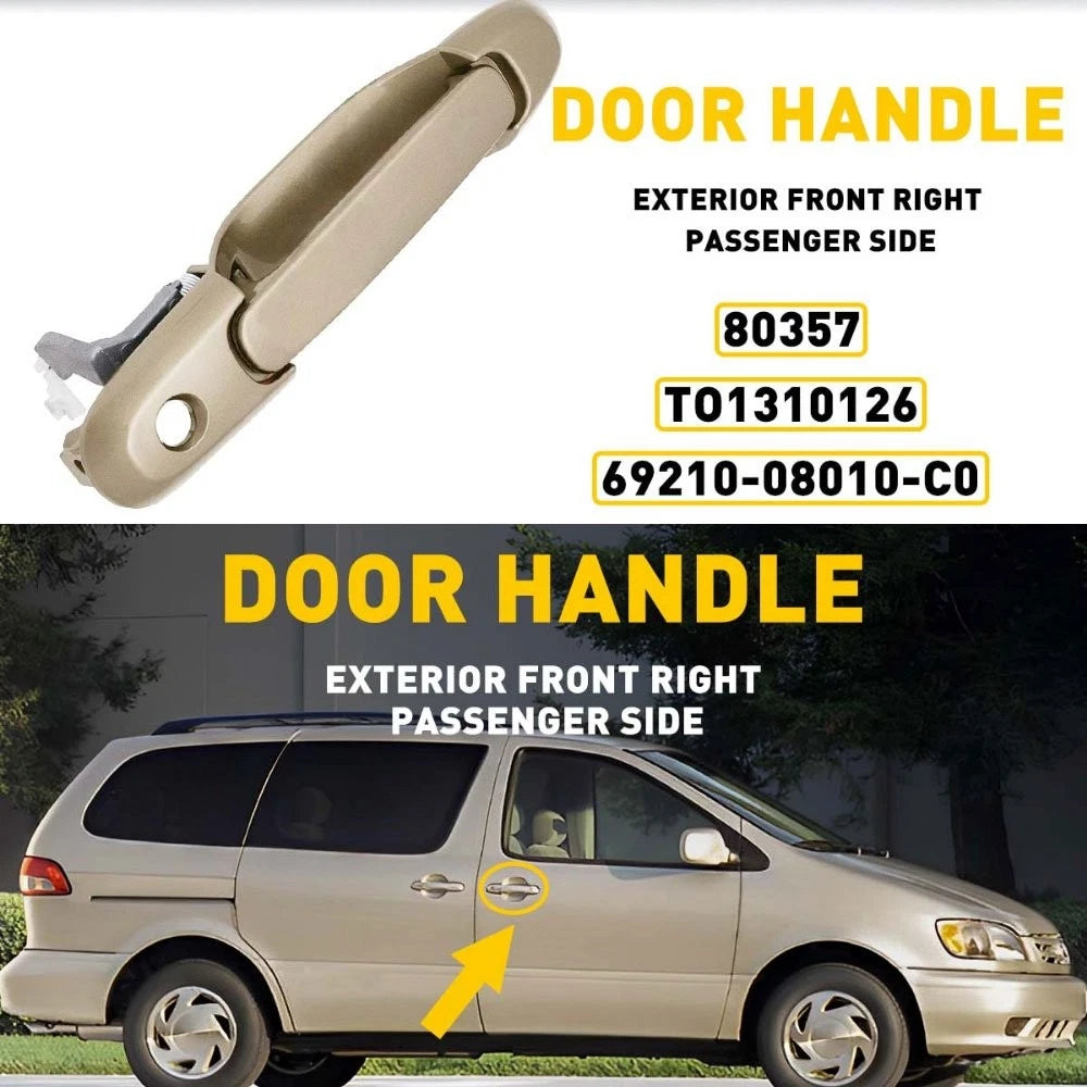 Exterior Front Right Door Handle for Toyota Sienna (1998–2003) Beige V