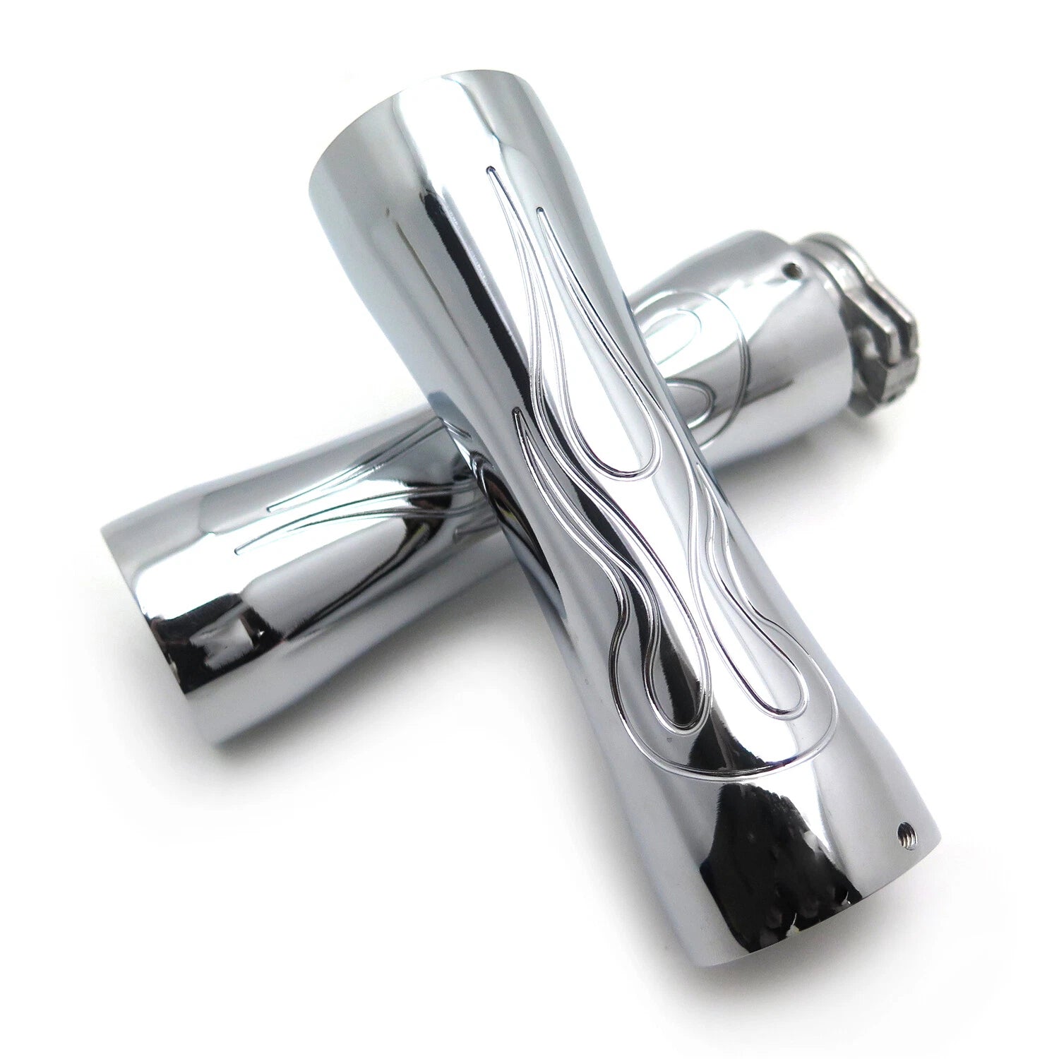 Chrome Flame Hand Grips for Honda CBR 600 F3 F4i 900 929 954 1000 RR (1997–2007)