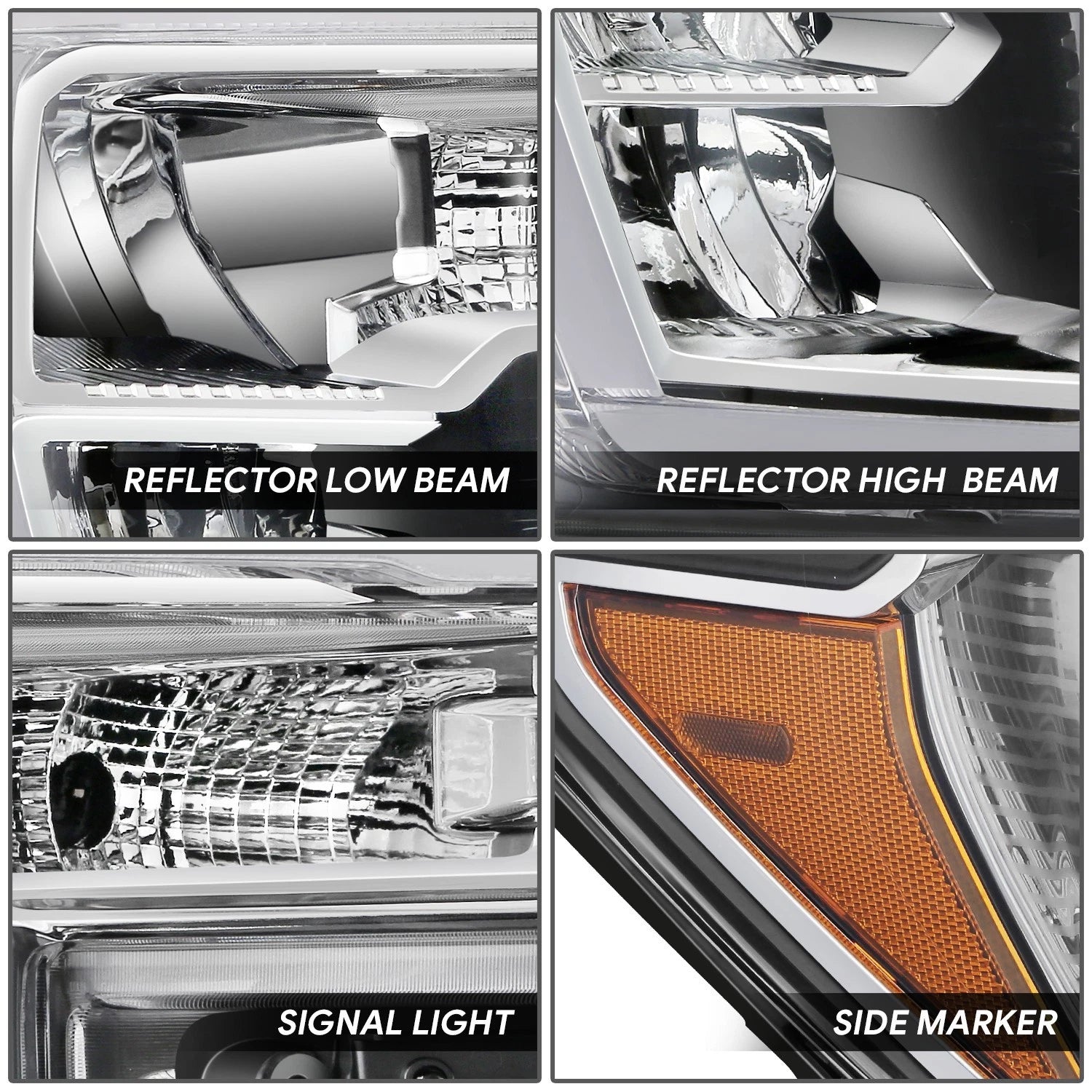 Chrome Amber LED Right Side Headlight Assembly for GMC Sierra 1500 (2019–2022)