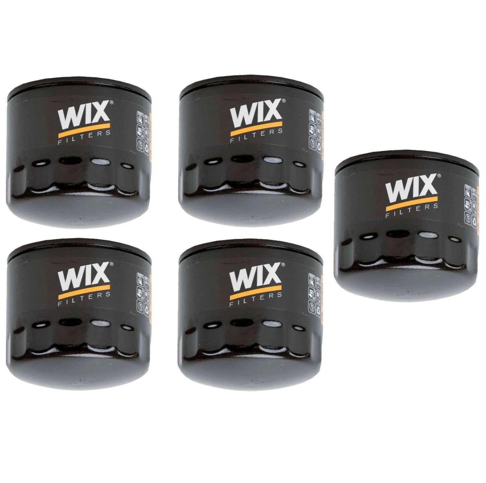 Set of 5 WIX Engine Oil Filters (Spin-On) for Various Makes Models