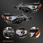 2X Projector Headlights with Bulbs for Toyota Corolla (2017–2019)