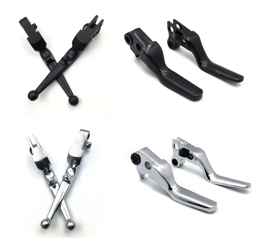 Brake Clutch Levers for Harley XL (1996–2003), Softail (1996–2012), Touring (1996–2007) Black Chrome