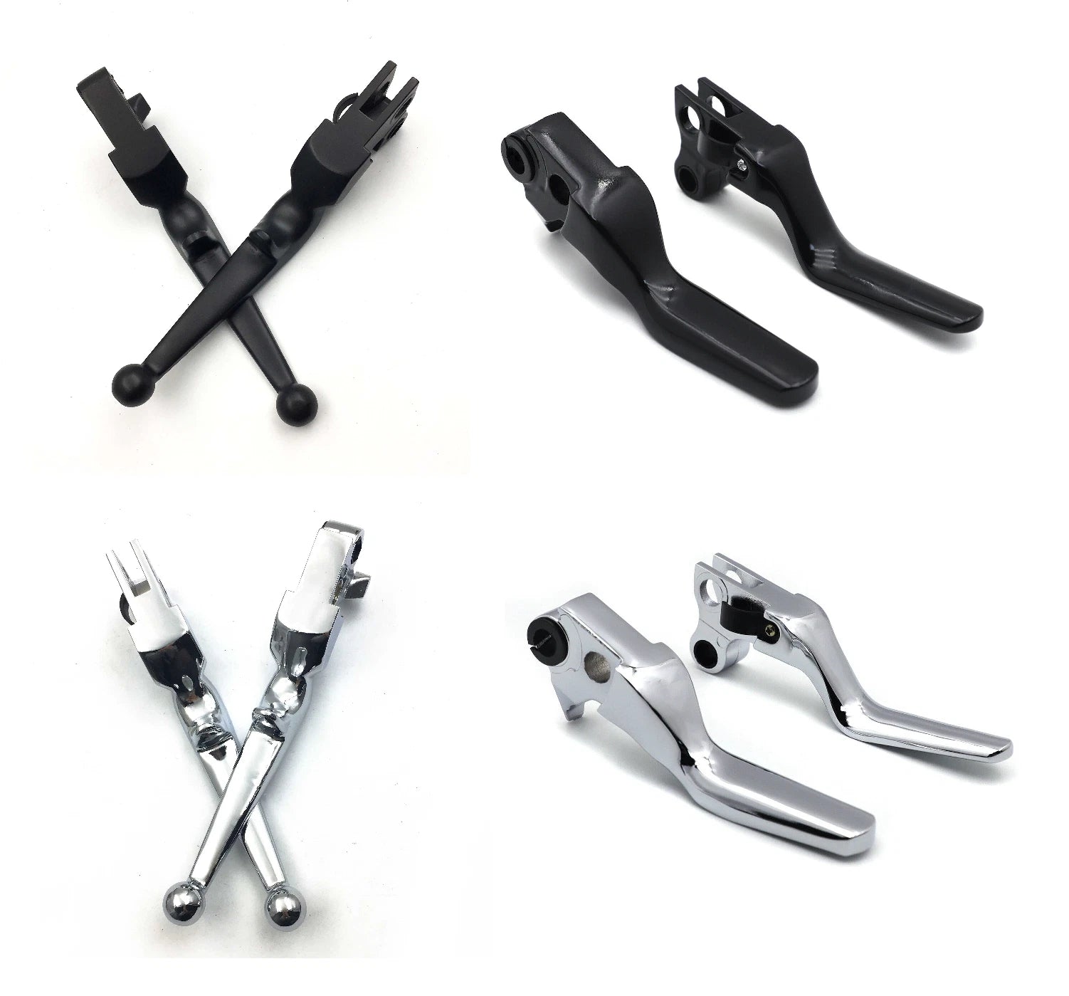 Brake Clutch Levers for Harley XL (1996–2003), Softail (1996–2012), Touring (1996–2007) Black Chrome
