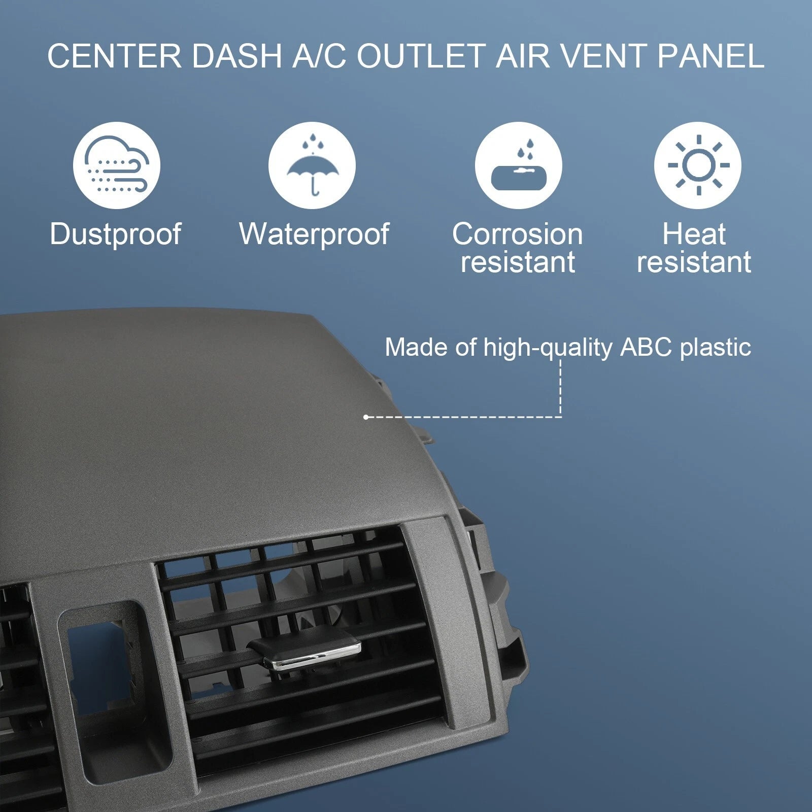 Center Dash A/C Outlet Air Vent Panel for Toyota Corolla (2008-2013)