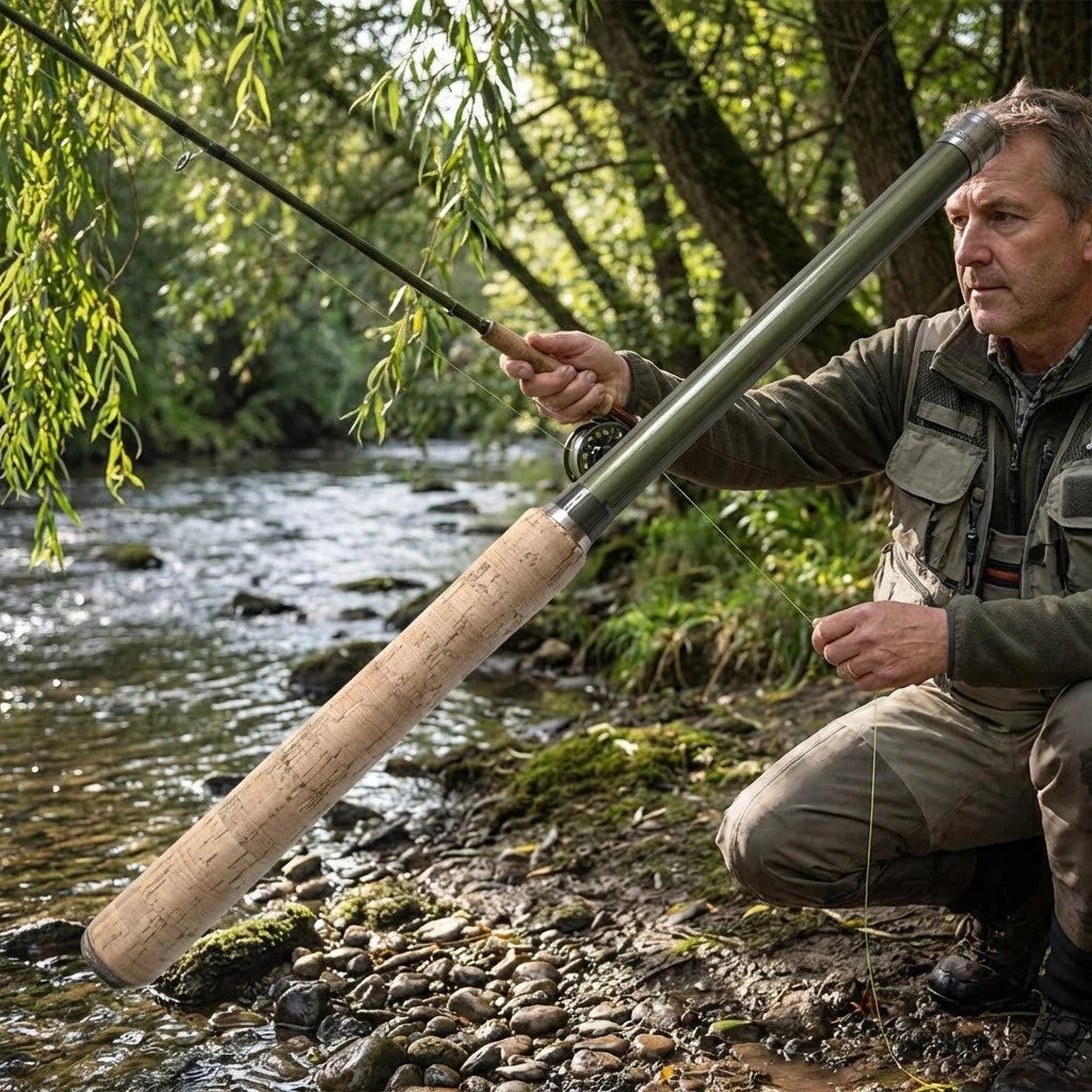 Telescopic Fishing Rod for Mini (1.5m, 1.8m) - Collapsible Wood Handle