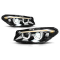 3D LED U-Halo + Sequential Turn Signal Projector Headlights for BMW F10 (2011–2013)