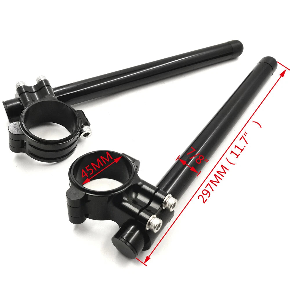 45mm Riser Clip-On Handle Bars for Kawasaki Ninja 250R (2005–2012) Ninja 300 (2013–2014)