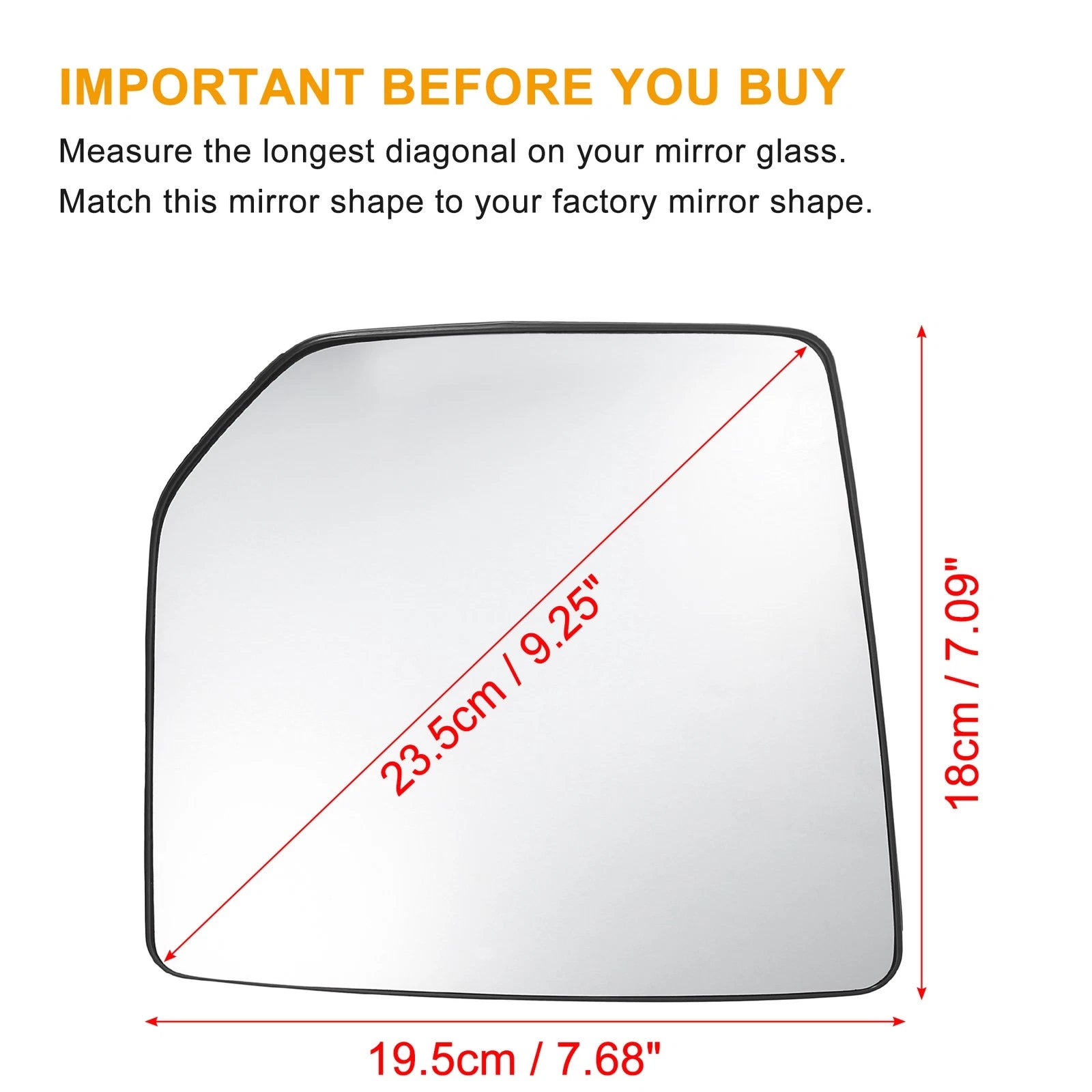 Right Passenger Side Heated Mirror Glass for Ford F150 (2015–2020) FL3Z17K707D