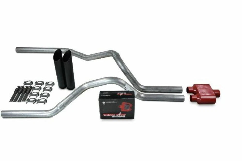 Dual Exhaust Kit for Chevy GMC 1500 Truck (2019–2025) - 2.5" Black Tips