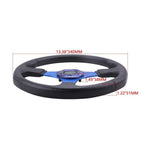 6 Bolt 14" 340MM Universal Drifting Racing Steering Wheel Aluminum Gray