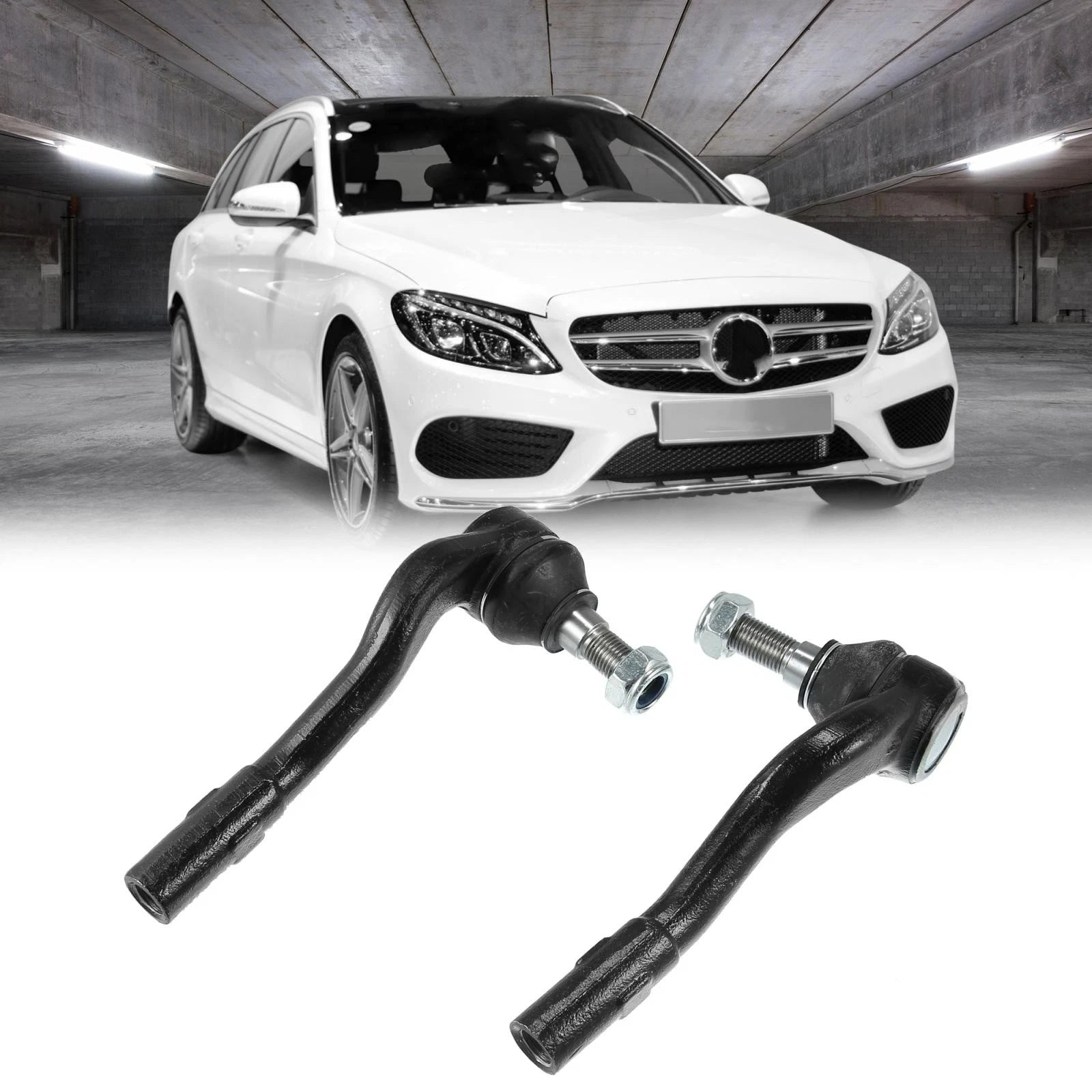 2pcs Front Outer Tie Rod End ES80687 ES80688 for Mercedes-Benz C230 C240 C280 (2000–2007)