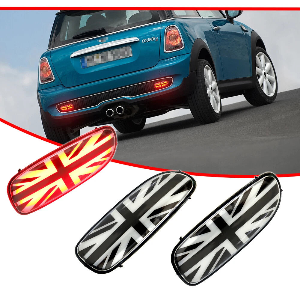2X Euro Union Jack LED Rear Fog Lamp for Mini Cooper (2006–2015)