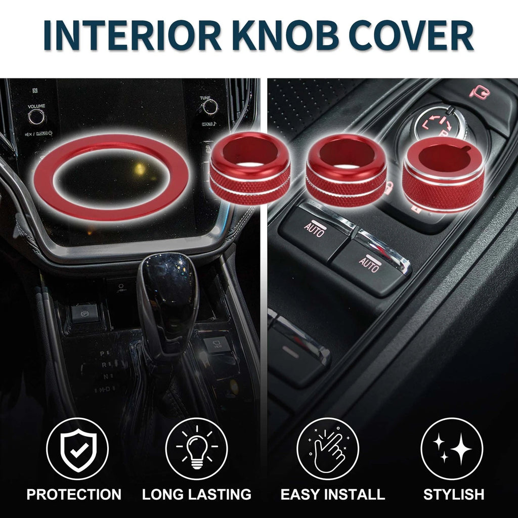 Set of 4 Media Tune Engine Start Mirror Switch Knob Covers for Subaru WRX (2022–2023) Red
