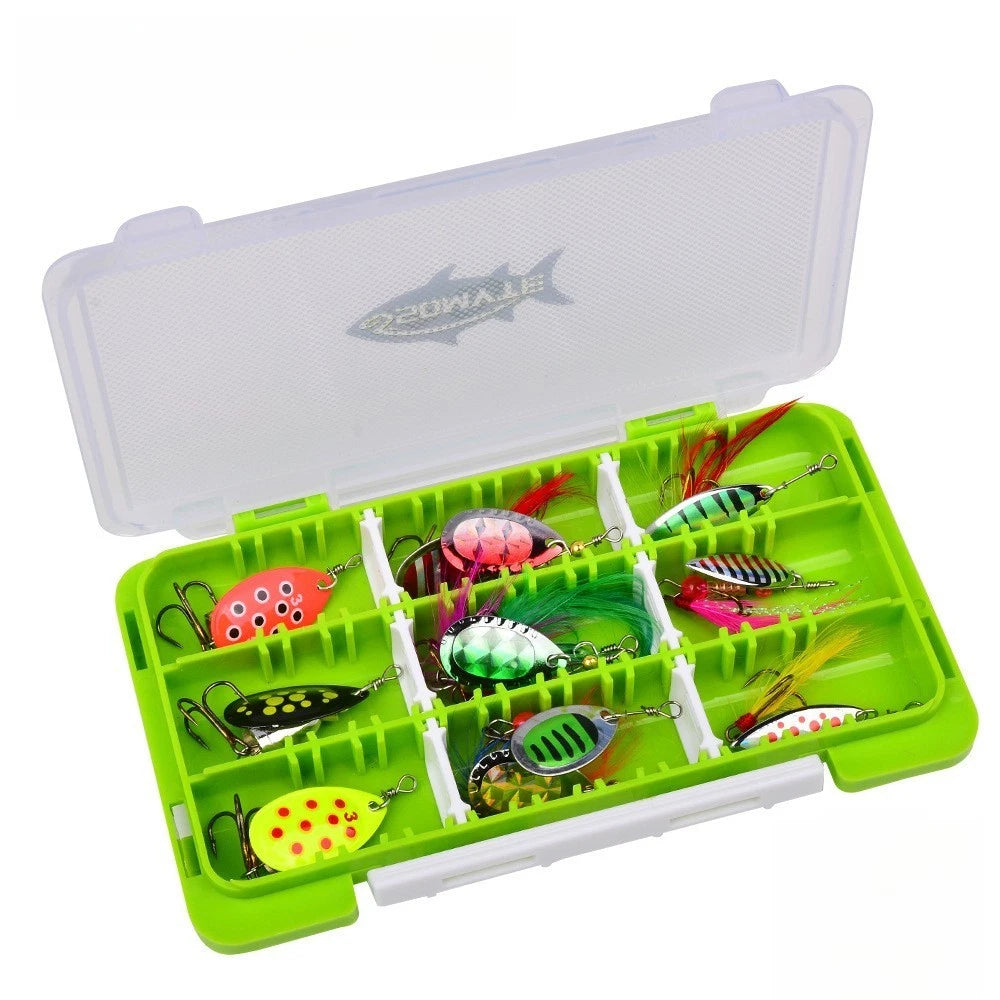 12PCS Spinnerbait Fishing Lures 360 Rotating Zinc Alloy Reflective Bait