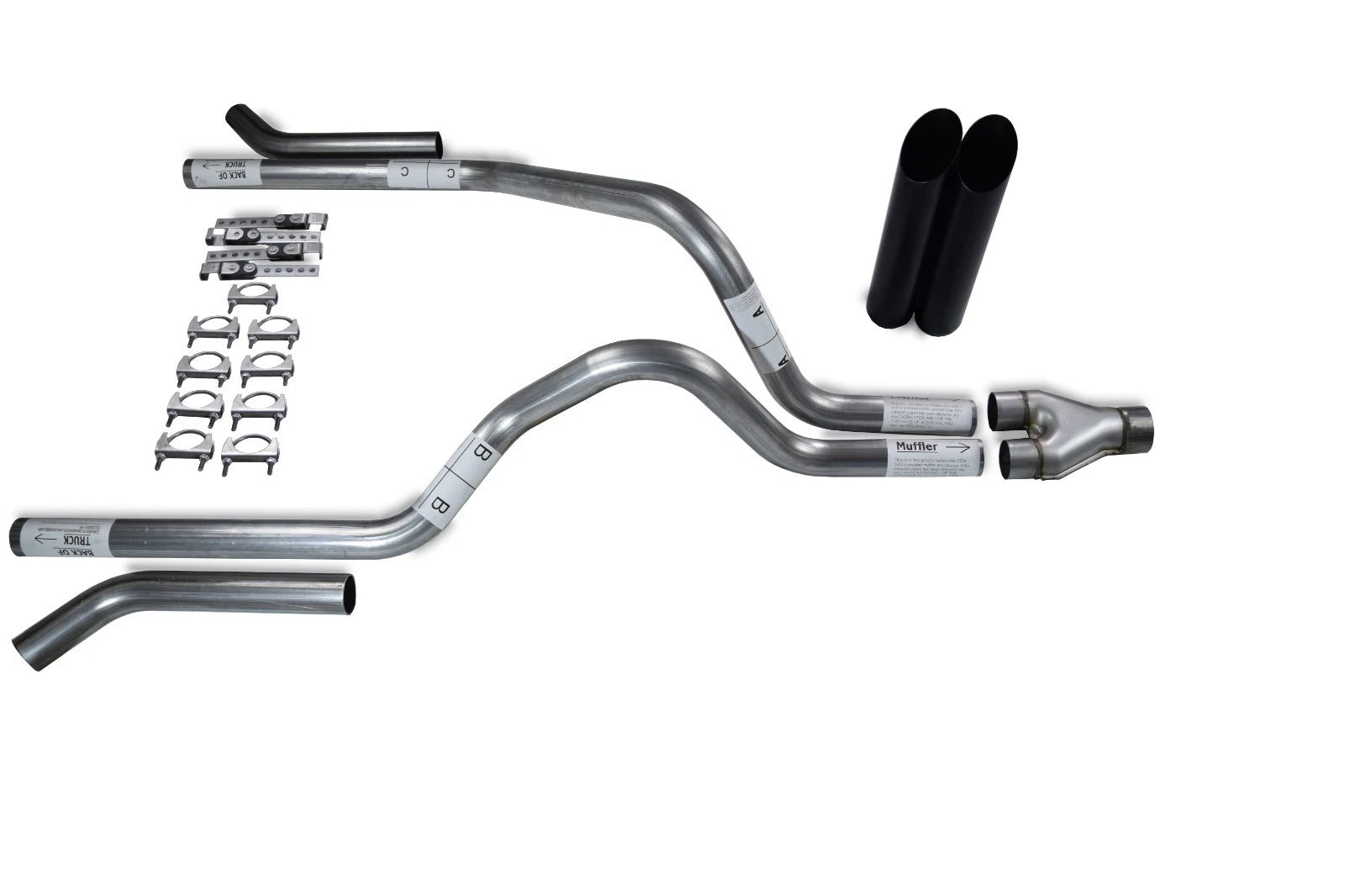 Dual Exhaust Kit for Dodge Dakota (1987–1996) - 2.5" Black Y-Pipe