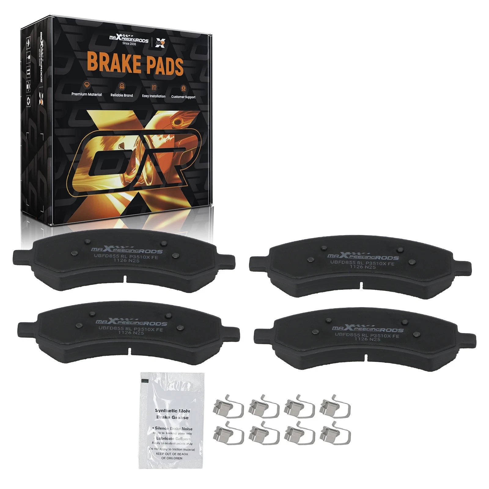 Set of 4 Front Brake Pads for Dodge Dakota Durango Ram 1500 (2005–2010)