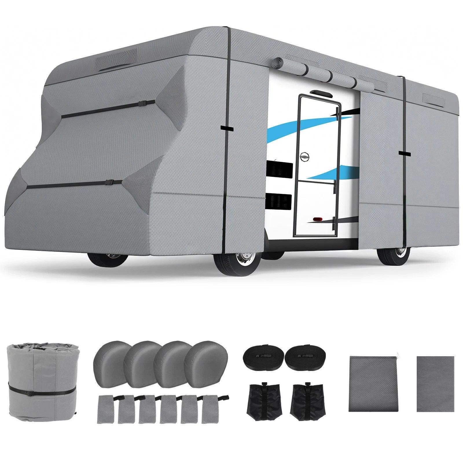 RV Cover for Class C Motorhome (26-29 Ft) Windproof Non-Woven Fabric