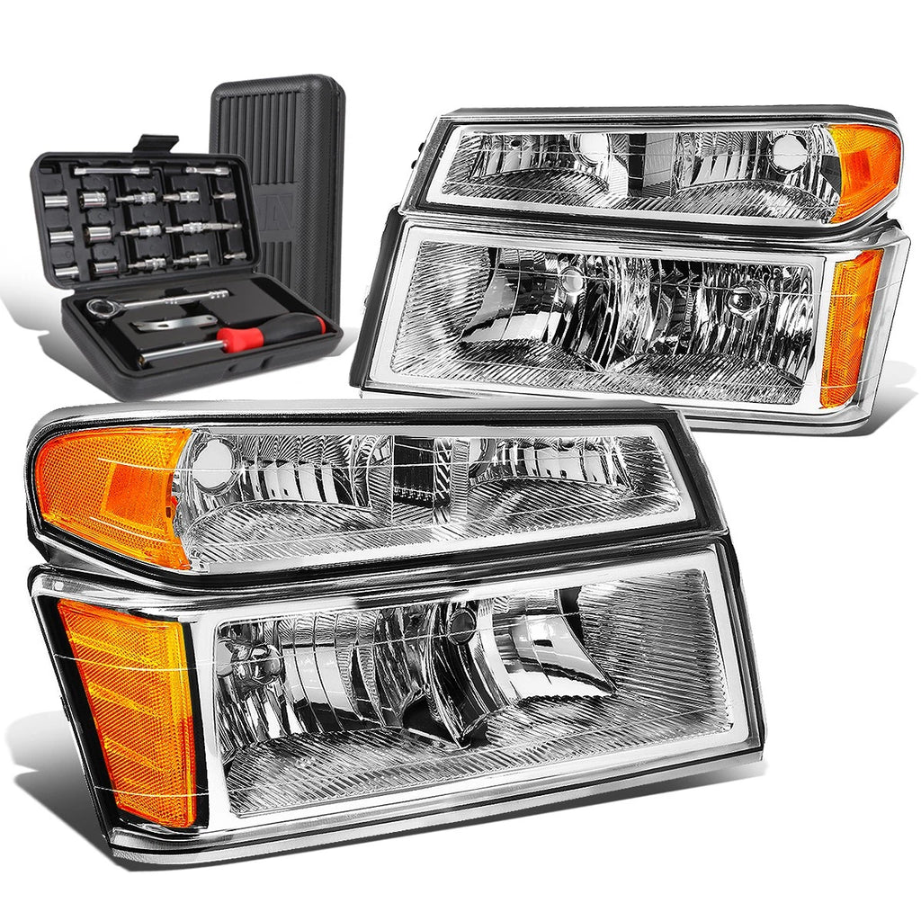 Chrome/Amber Side Headlight Bumper Lamps for Colorado Canyon (2004–2012)