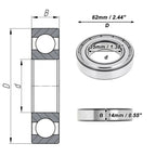 6007ZZ Deep Groove Ball Bearing for Scooter Skateboard Wheel (P4)