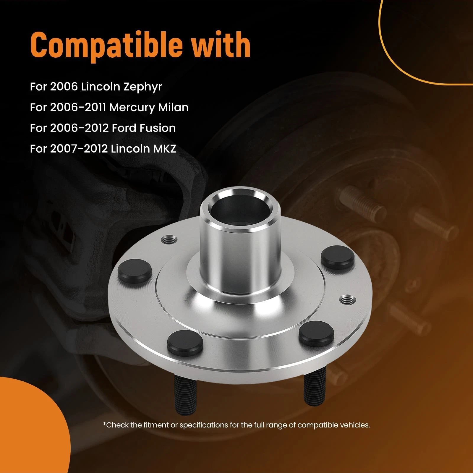 Front Wheel Bearing Hub Assembly for Ford Fusion Mercury Milan Lincoln MKZ (2006–2012)