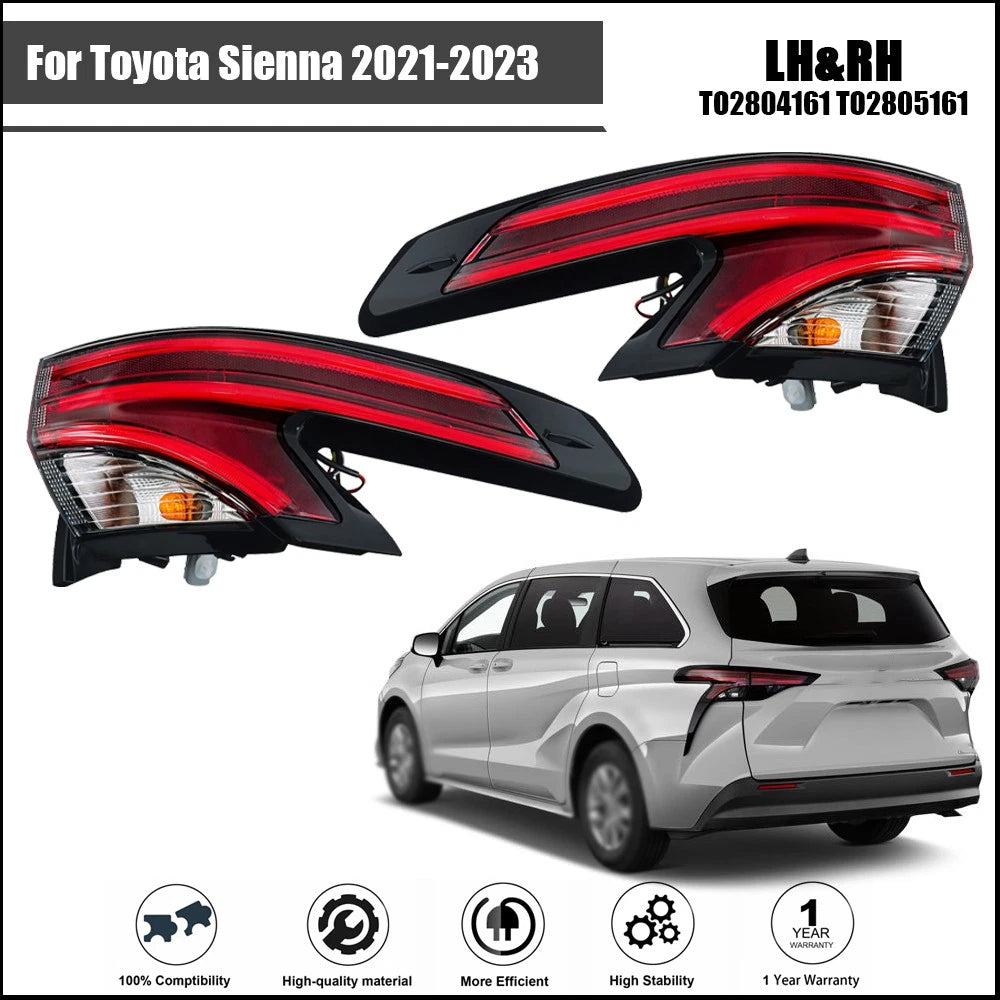 LED Tail Light Lamps for Toyota Sienna (2021–2023) Pair Left & Right