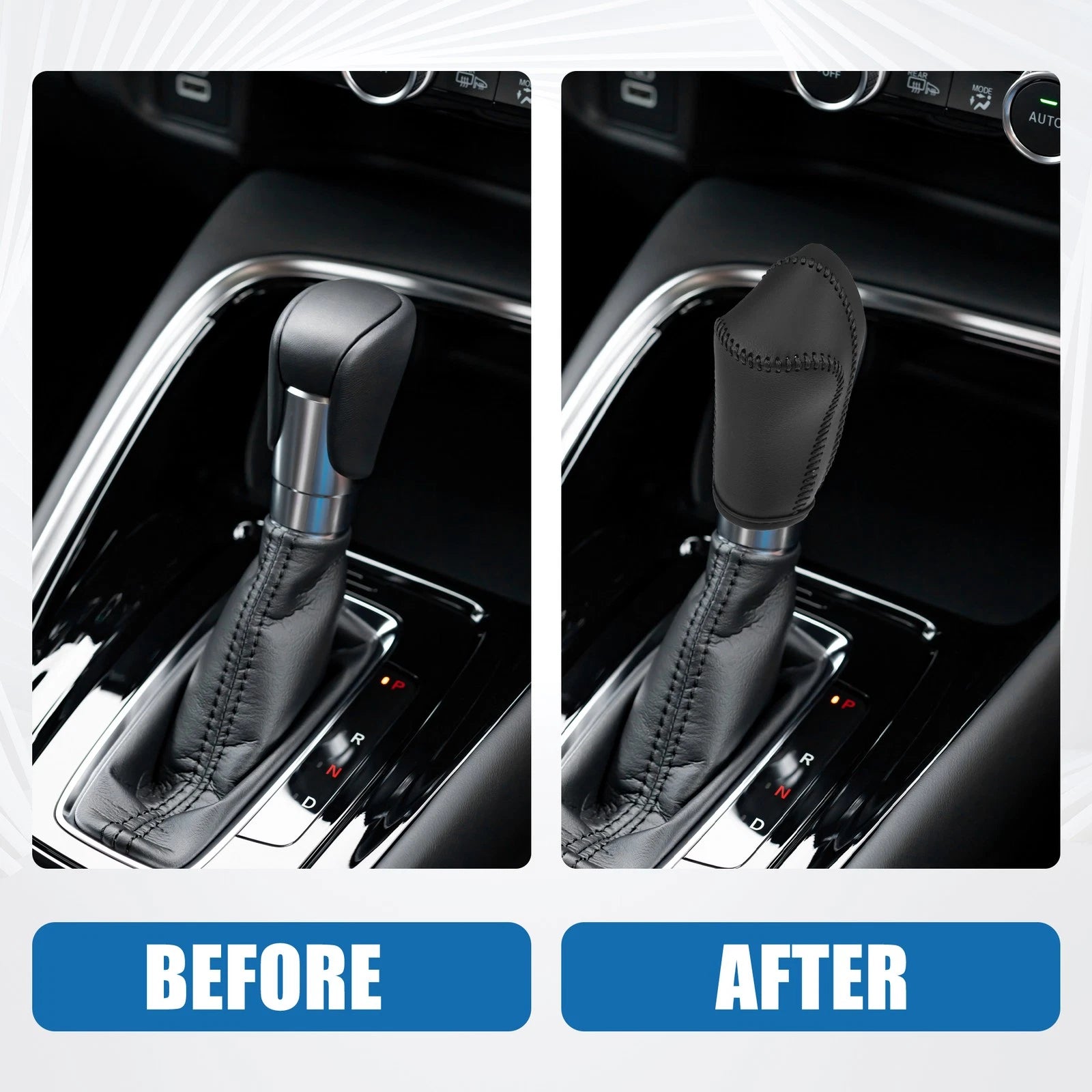 Gear Shift Lever Cover for Honda CR-V (2007–2011) - Black Stitches