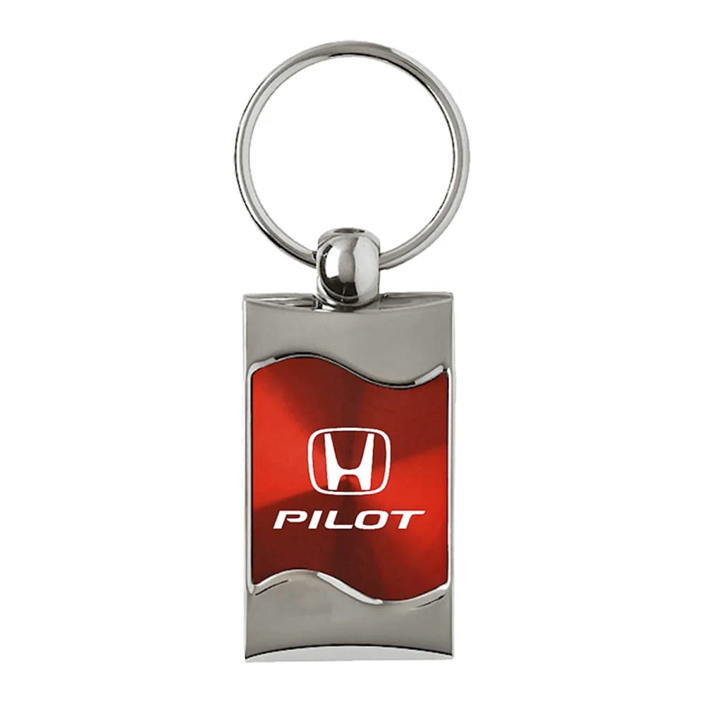 Red Rectangular Wave Keychain - Officially Licensed for Honda Pilot