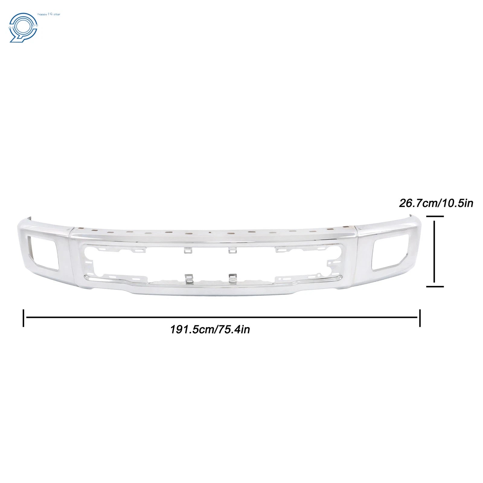 Chrome Front Bumper with Fog Light Holes for Ford F-150 (2015–2017)