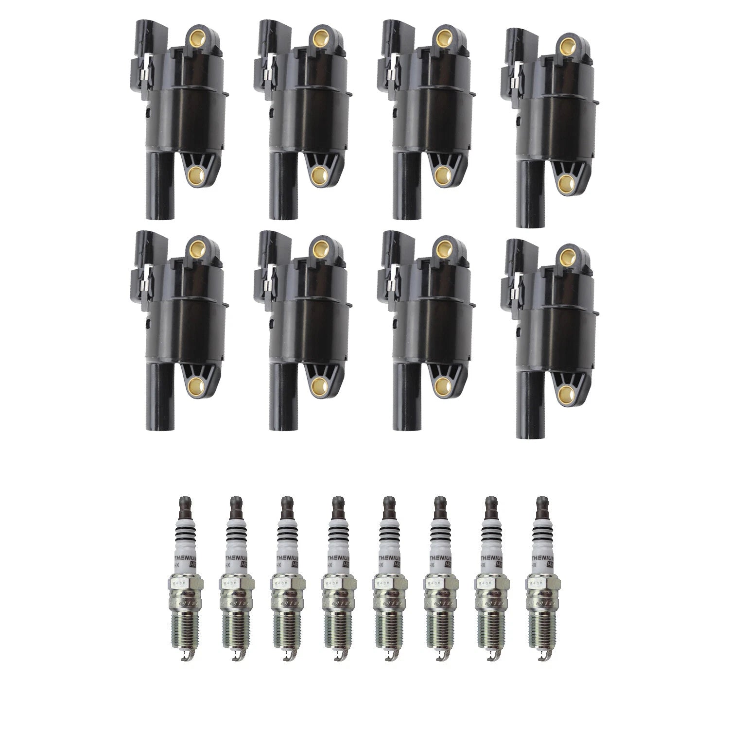 Set of 8 Ignition Coils & NGK Ruthenium Spark Plugs for CTS Express 1500 (2003–2023)