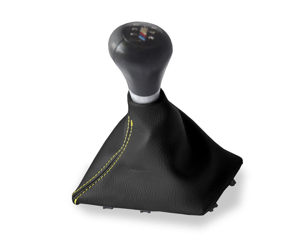 Leather Manual Shift Boot Cover for BMW F30 F31 F32 F33 M (2014–2019) Yellow Stitch
