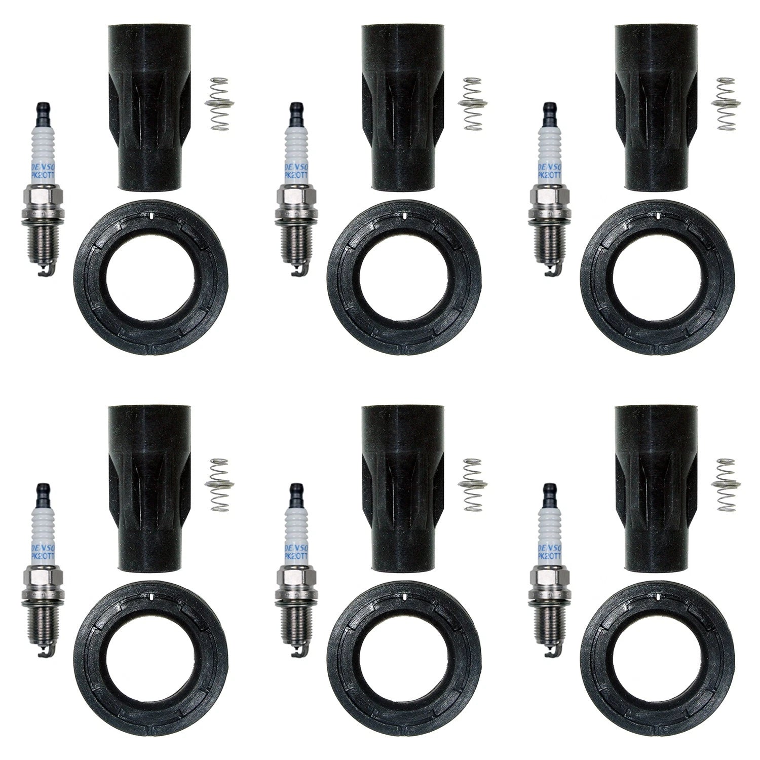 Set of 6 Denso Platinum TT Spark Plugs & NGK Coil Boots for ES330 Solara (2001–2006)