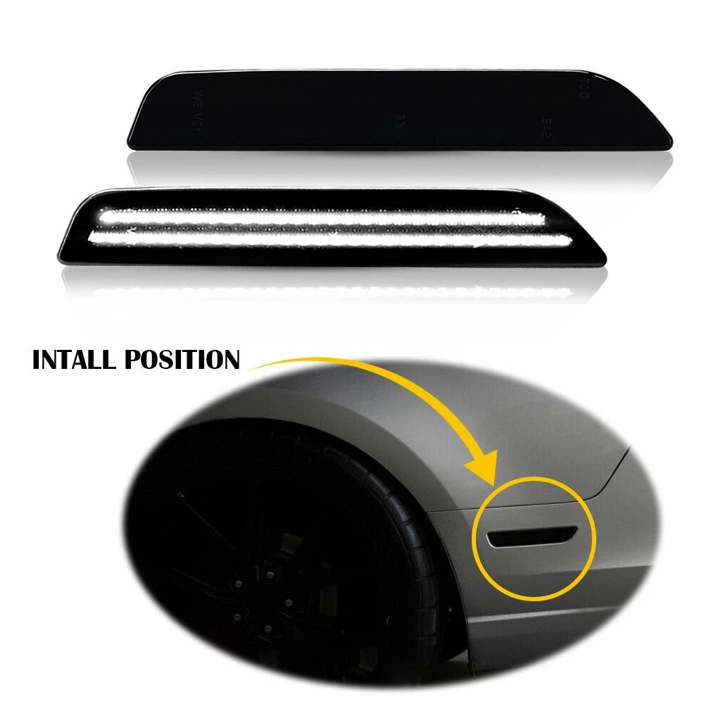Rear LED Side Marker Lights for Ford Mustang (2010–2014) - Smoked White