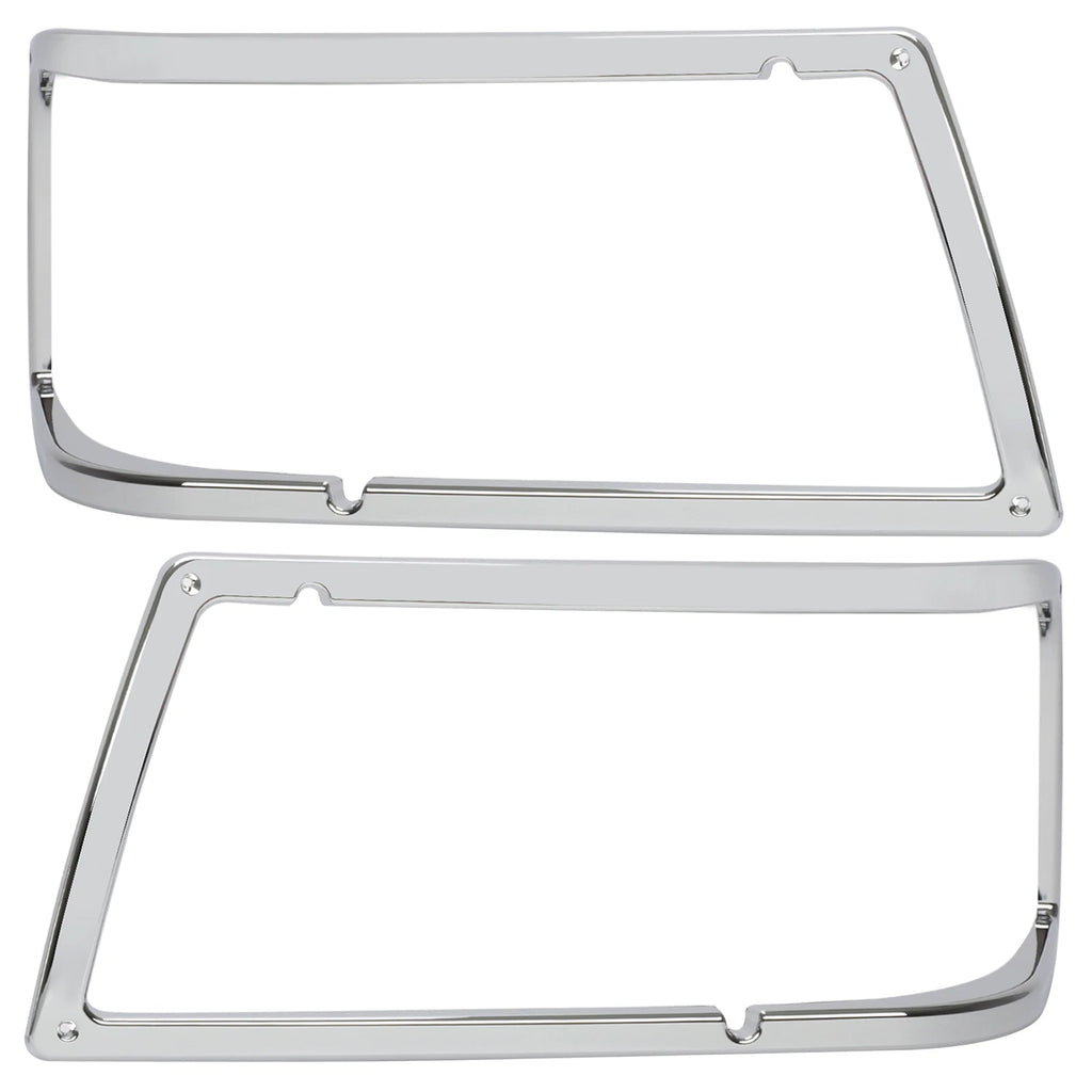 Chrome Headlight Bezel Cover Trim Pair for Peterbilt 375 385