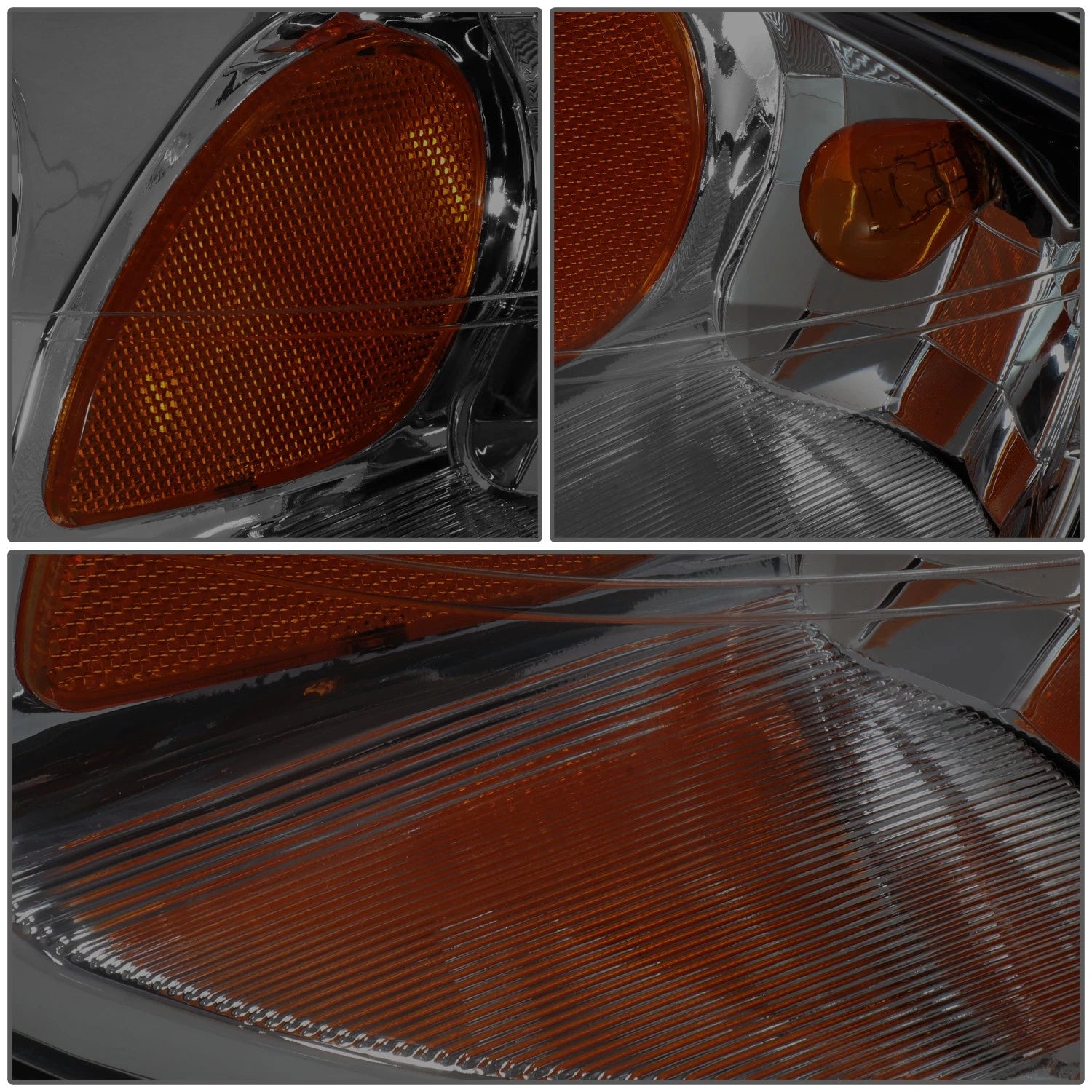 Pair of Smoked/Amber Side Turn Signal Lights for Chevy Impala (2000–2005)