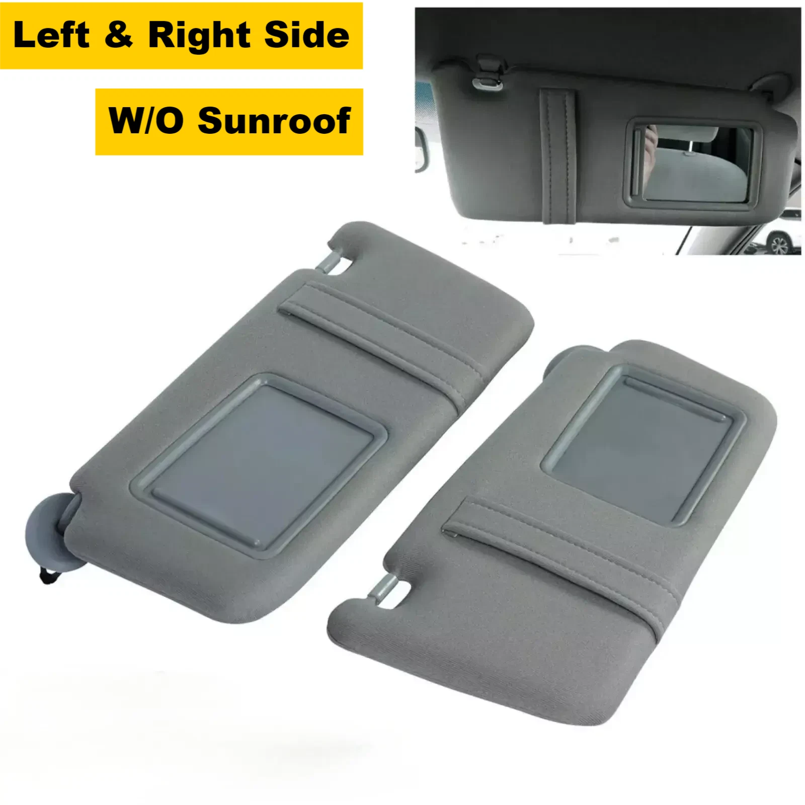 2X Gray Sun Visor Pair for Toyota Camry (2007–2011) Left & Right