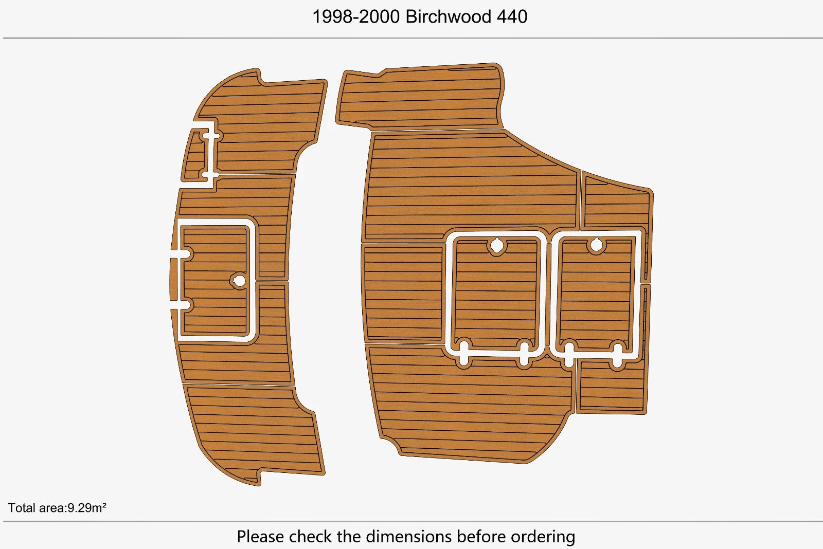 EVA Foam Teak Deck Floor Mat for Birchwood 440 Swim Platform (1998)